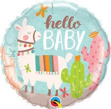 Ballon Mylar 18Po - Hello Baby Lamas Et Cactus Party Shop