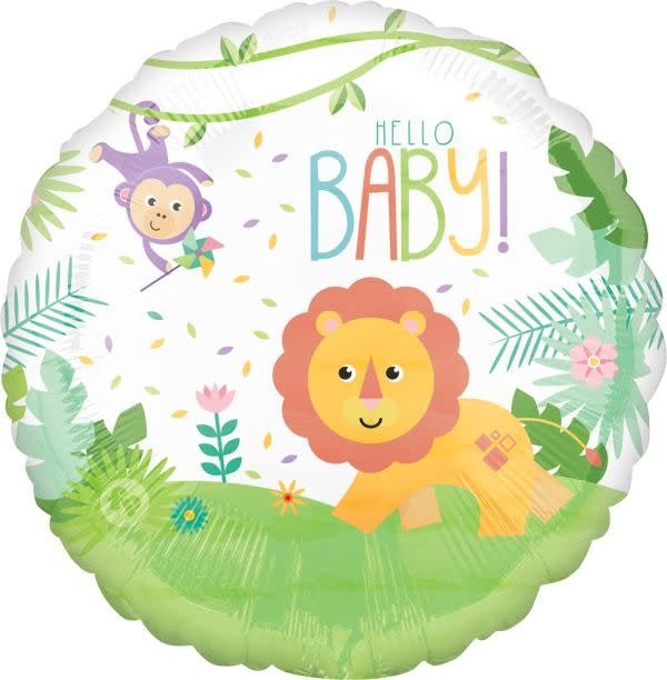 Ballon Mylar 18Po - Hello Baby Thème Jungle Party Shop