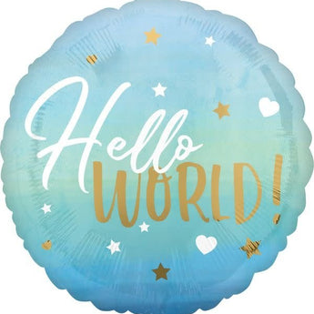 Ballon Mylar 18Po - Hello World Bleu Party Shop