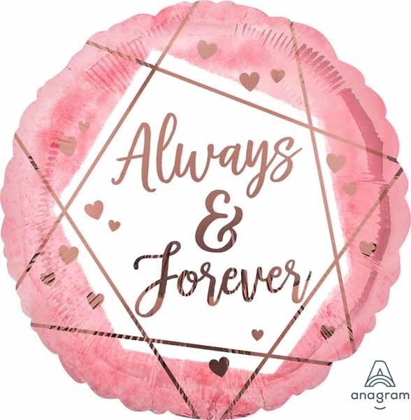 Ballon Mylar 18Po - Hexagone Rose (Always & Forever) Party Shop