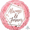 Anagram - Ballon Mylar 18Po - Rose (Always & Forever) - Party Shop