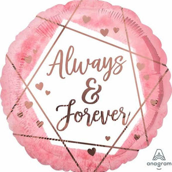 Ballon Mylar 18Po - Hexagone Rose (Always & Forever) Party Shop