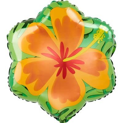 Ballon Mylar 18Po - Hibiscus Orange Et Mauve Party Shop