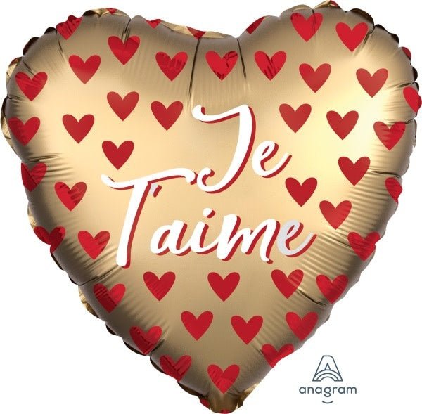 Ballon Mylar 18Po - Je T'Aime (Coeur Or) Party Shop