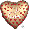 Amscan - Ballon Mylar 18Po - Je T'Aime (Coeur Or) - Party Shop
