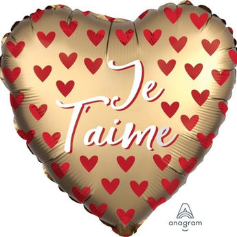 Ballon Mylar 18Po - Je T'Aime (Coeur Or) Party Shop