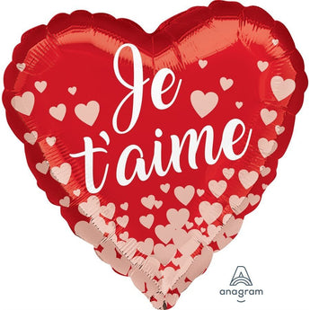 Ballon Mylar 18Po - Je T'Aime (Coeur Rouge) Party Shop