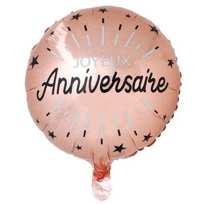 Ballon Mylar 18Po - Joyeux Anniveraire Rose Gold Party Shop