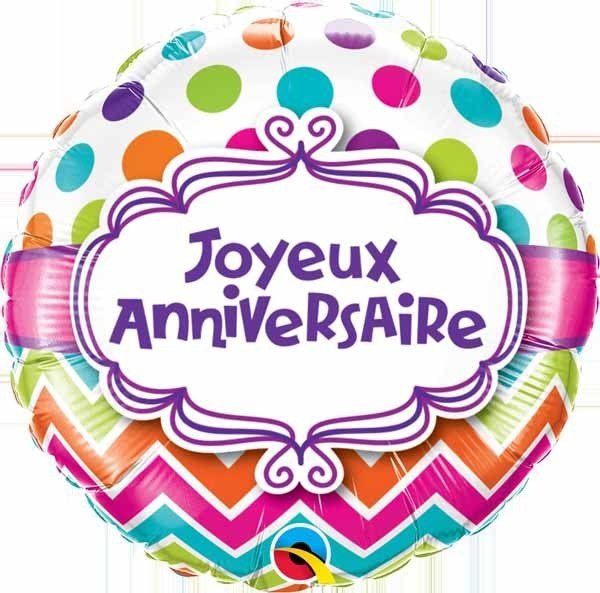 Ballon Mylar 18Po - Joyeux Anniversaire Party Shop