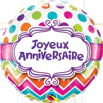 Ballon Mylar 18Po - Joyeux Anniversaire Party Shop