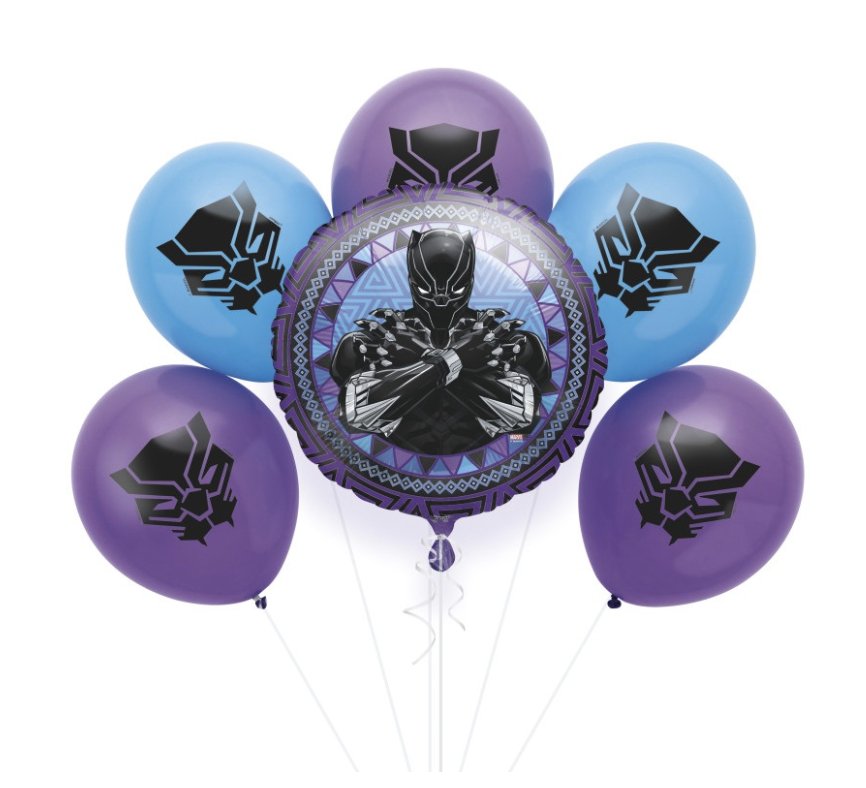 Ballon Mylar 18Po & Latex 12" - Black PantherParty Shop