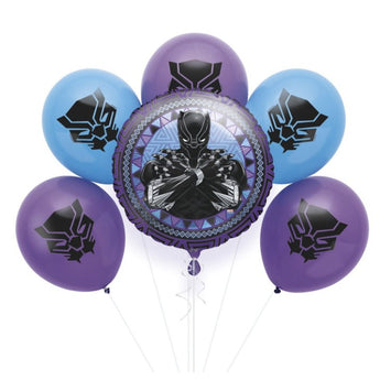 Ballon Mylar 18Po & Latex 12" - Black Panther Party Shop