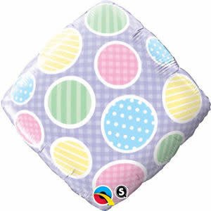 Ballon Mylar 18Po - Losange À Pois Pastel Party Shop