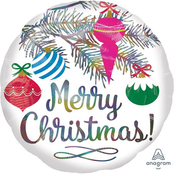 Ballon Mylar 18Po - Merry Christmas Iridrescent Party Shop