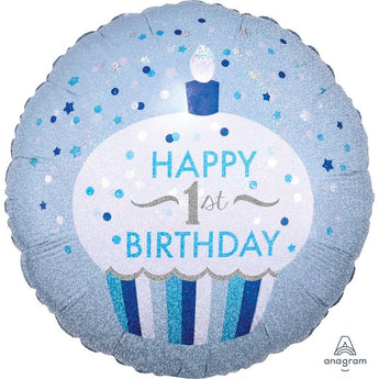 Ballon Mylar 18Po - Petit Gateau Bleu 1 An Party Shop