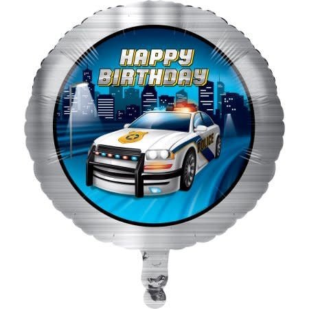 Ballon Mylar 18Po - Police Happy Birthday Party Shop