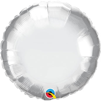 Ballon Mylar 18Po Rond Chrome - Argent Party Shop