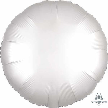 Ballon Mylar 18Po - Rond Satin - Blanc Party Shop