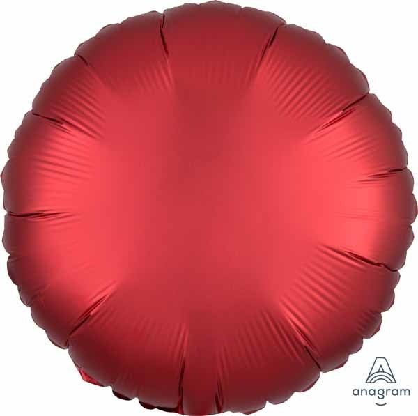 Ballon Mylar 18Po - Rond Satin - Rouge Sangria Party Shop