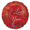 SKS - Ballon Mylar 18Po - Roses " I Love You" - Party Shop