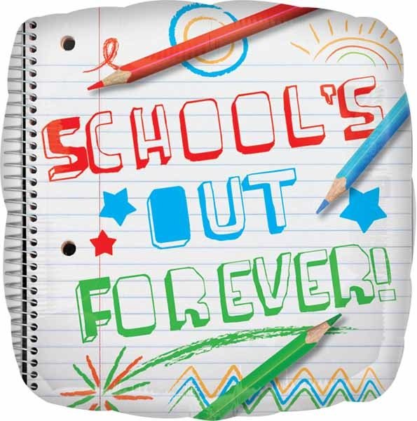 Ballon Mylar 18Po - School'S Out Forever Party Shop