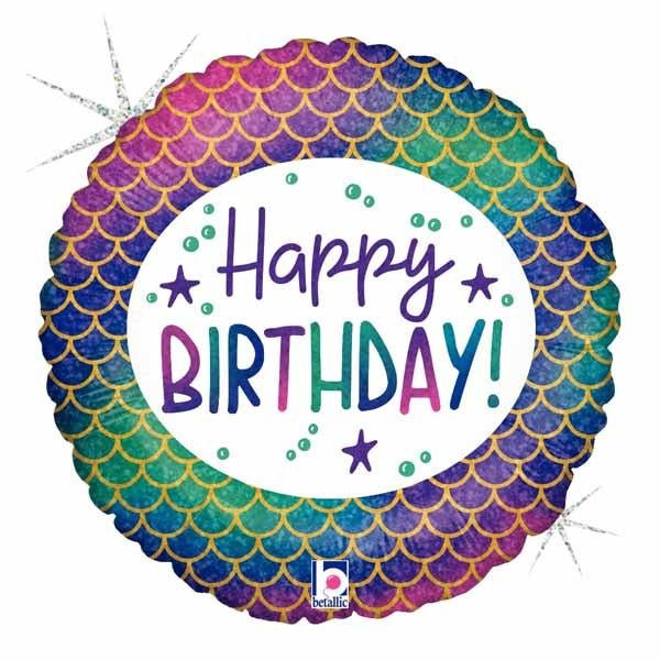 Ballon Mylar 18Po - Sirène (Happy Birthday) Party Shop