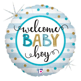 Ballon Mylar 18Po - Welcome Baby Boy Party Shop