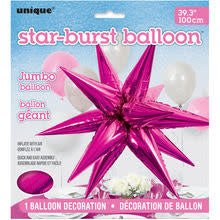 Ballon Mylar À L'Air: Étoile Explosive Fuschia 40'' (Star - Burst) Party Shop