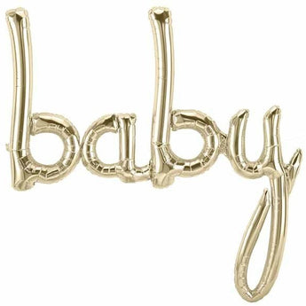 Ballon Mylar Baby (31X34 Po) - Or Blanc Party Shop