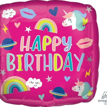 Ballon Mylar Carre 18Po - Happy Birthday Party Shop