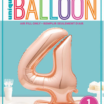 Ballon Mylar Centre De Table - Chiffre 4 Rosegold Party Shop