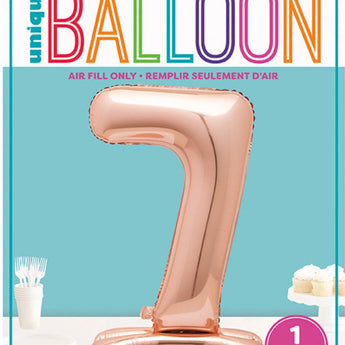 Ballon Mylar Centre De Table - Chiffre 7 Rosegold Party Shop