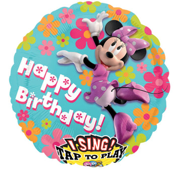 Ballon Mylar Chantant - Minnie Mouse (Fleurs) Party Shop