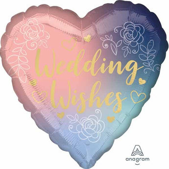 Ballon Mylar Coeur - Wedding Wishes Pastel Party Shop