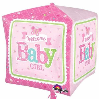 Ballon Mylar Cubez - Papillon Baby Girl Party Shop