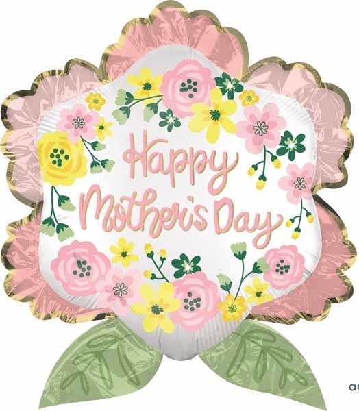 Ballon Mylar Fleur Supershape - Happy Mother'S Day Party Shop