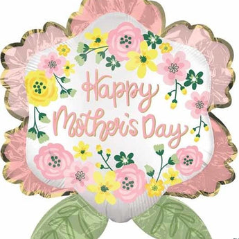 Ballon Mylar Fleur Supershape - Happy Mother'S Day Party Shop