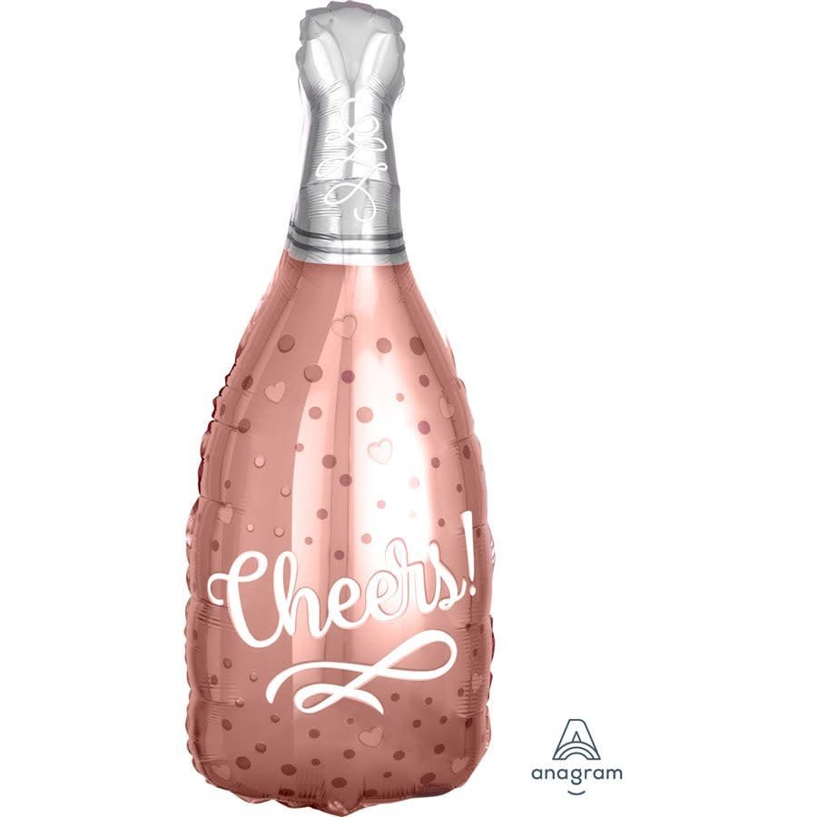 Ballon Mylar Jr Shape (26Po) - Champagne Cheers Rose Party Shop