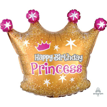 Ballon Mylar Jr Shape - Couronne (Happy Birthday Princess) Party Shop