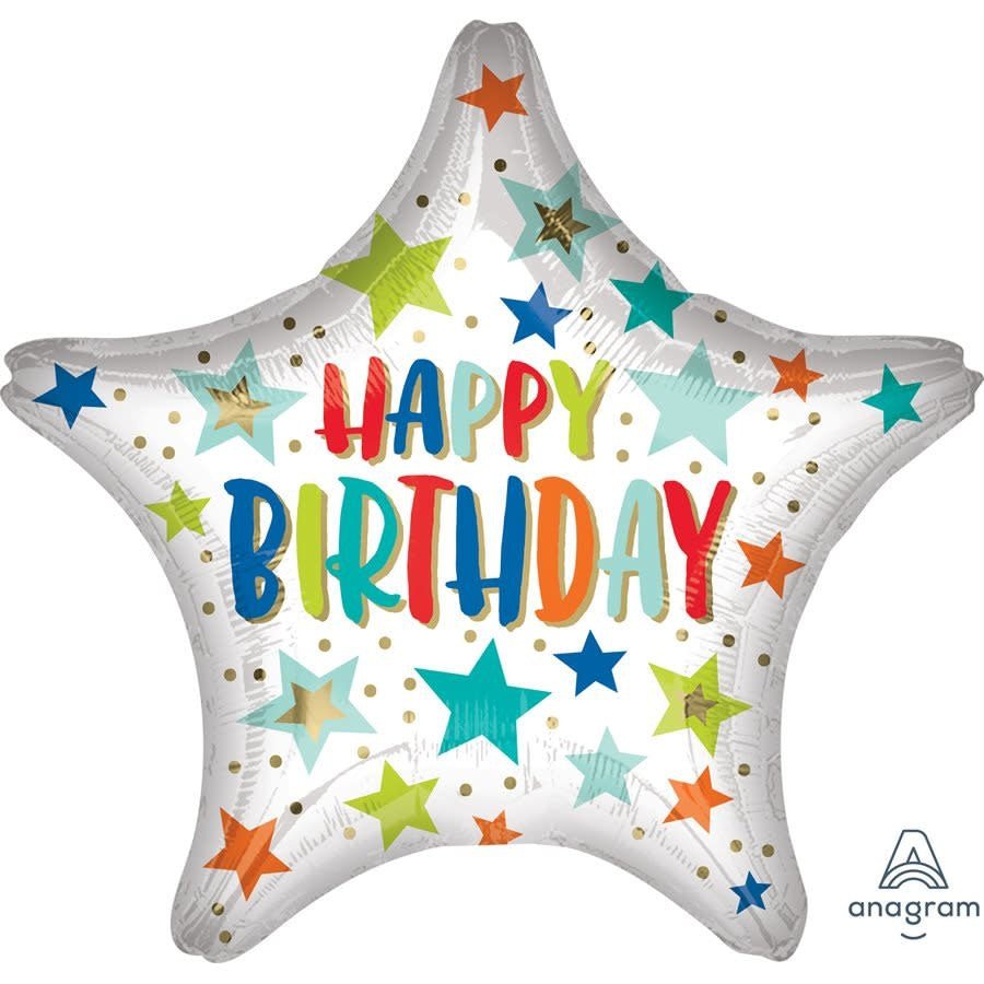 Ballon Mylar Jumbo - Étoile Et Pois Happy Birthday Party Shop