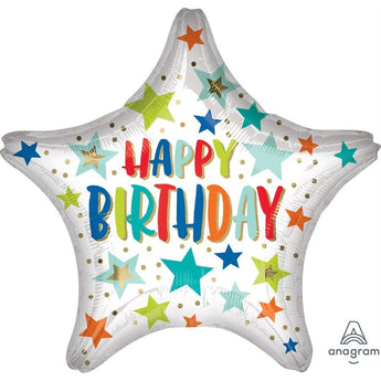 Ballon Mylar Jumbo - Étoile Et Pois Happy Birthday Party Shop