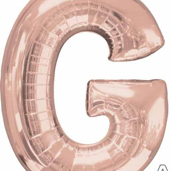 Ballon Mylar Lettre Supershape - G Rose Gold Party Shop