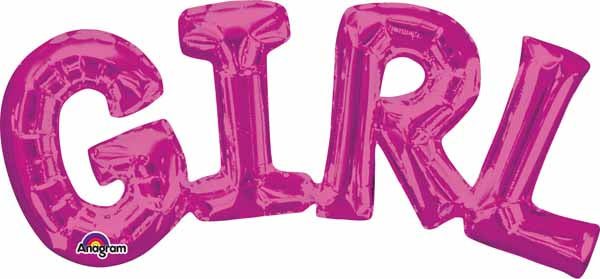 Ballon Mylar Lettres Scrypt À L'Air - Girl Rose Party Shop