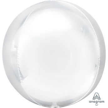 Ballon Mylar Orbz Blanc Party Shop