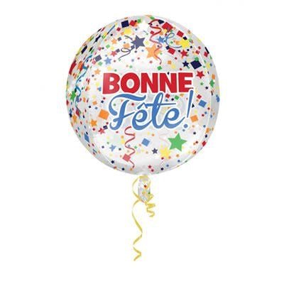 Ballon Mylar Orbz - Bonne Fête Festif (Transparent) Party Shop