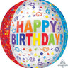 Anagram - Ballon Mylar Orbz - Happy Birthday Multicolor - Party Shop