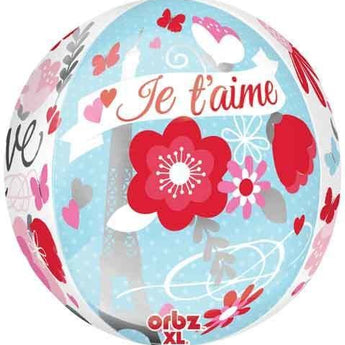 Ballon Mylar Orbz - Je T'Aime Party Shop