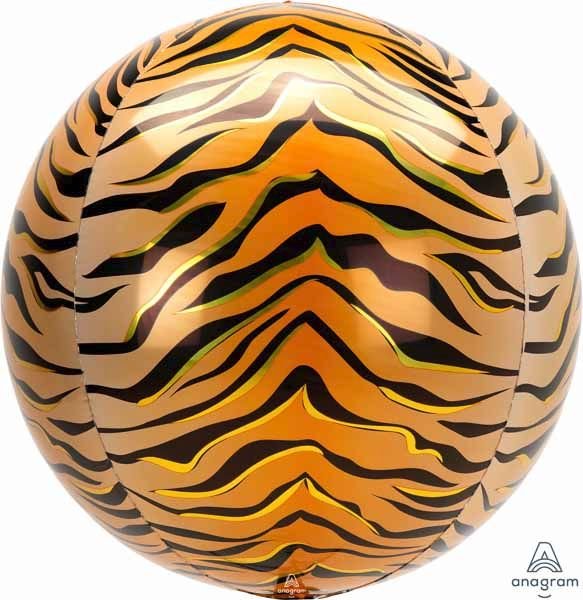 Ballon Mylar Orbz - Motif Tigre Party Shop