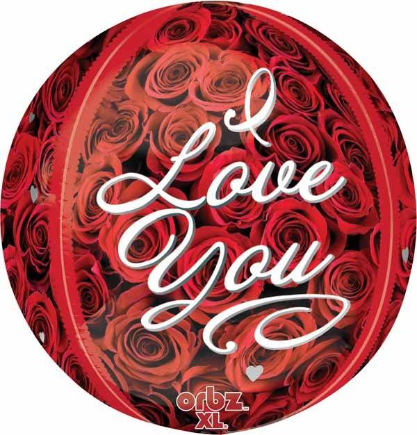 Ballon Mylar Orbz - Roses - I Love You Party Shop