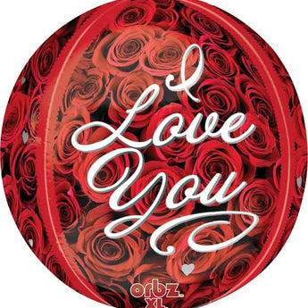 Ballon Mylar Orbz - Roses - I Love You Party Shop